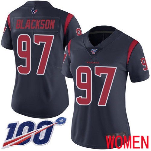 Houston Texans Limited Navy Blue Women Angelo Blackson Jersey NFL Football #97 100th Season Rush Vapor Untouchable->youth nfl jersey->Youth Jersey